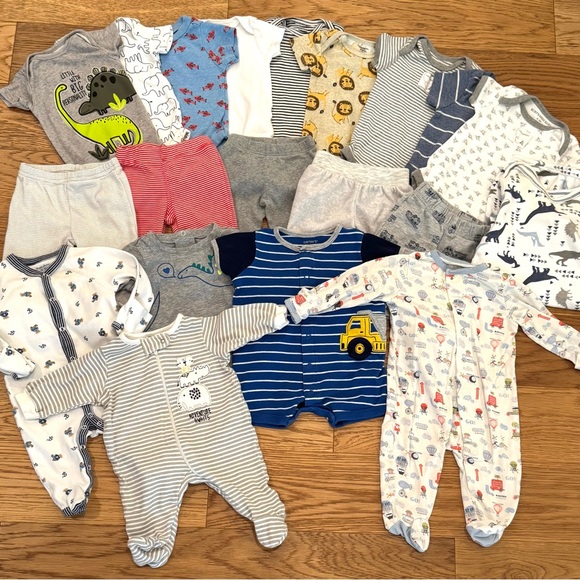 Mixed Lot 20 Pc 0-3 Month Baby Boy Clothes Ralph Lauren Magnetic Me Carters Etc - Picture 1 of 4